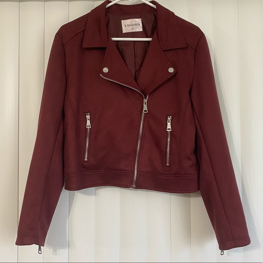 Maroon Ultrasuede Blazer